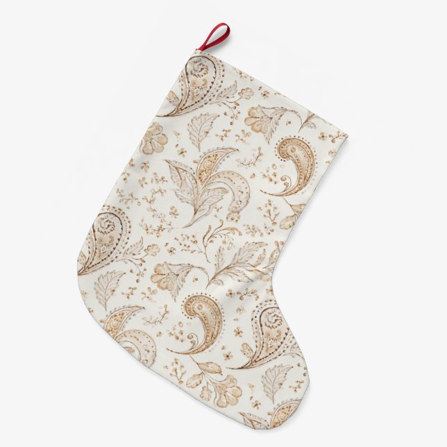 Bohemiam Boho Kräm Vit Jul Stor Julstrumpa (Framsidan (Hängande))