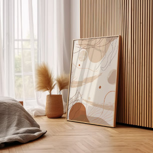 Bohemian Abstrakt Beige Poster