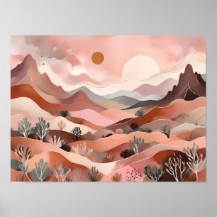 Bohemian Abstrakt Desert Dunes - Dreamy Ligcape Poster