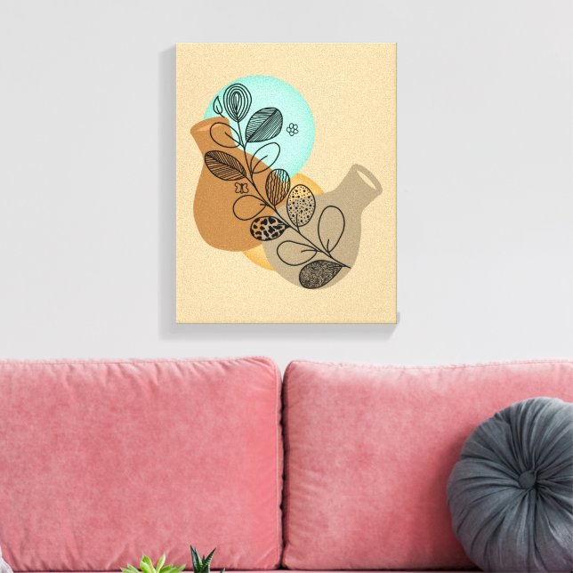 BOHEMIAN ABSTRAKT MINIMALIST MED BLACK LÖV CANVASTRYCK (Insitu (Vardagsrum))