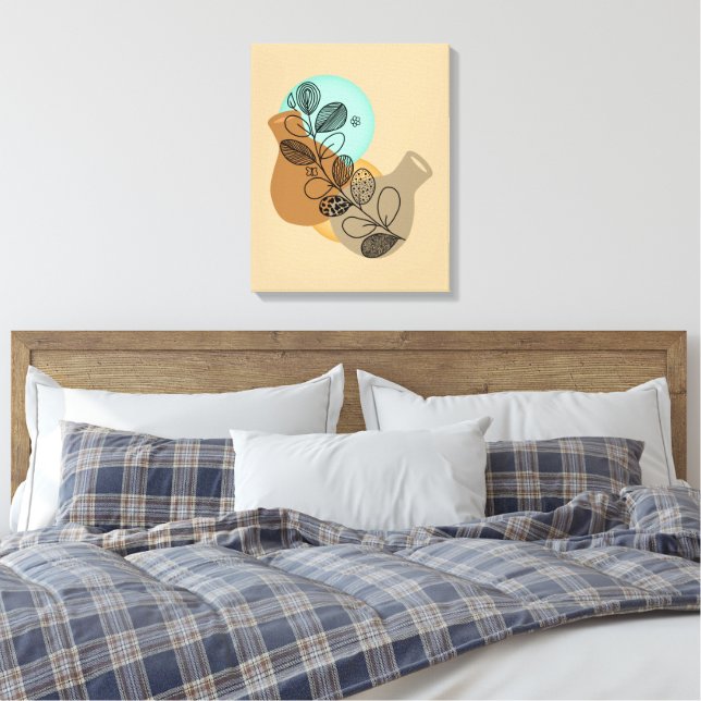 BOHEMIAN ABSTRAKT MINIMALIST MED BLACK LÖV CANVASTRYCK (Insitu (sovrum))