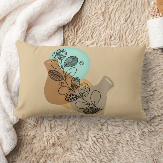 BOHEMIAN ABSTRAKT MINIMALIST MED BLACK LÖV LUMBARKUDDE (Filt)