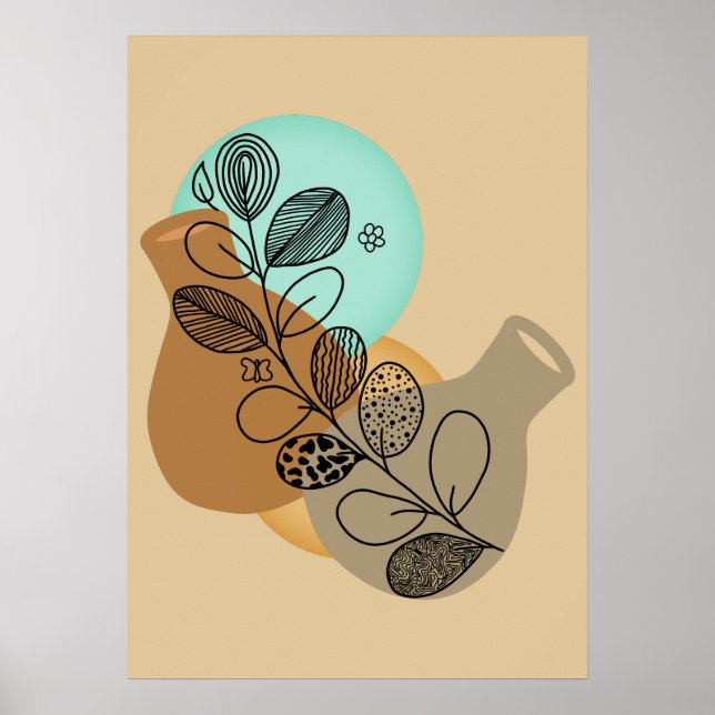BOHEMIAN ABSTRAKT MINIMALIST MED BLACK LÖV POSTER (Framsidan)