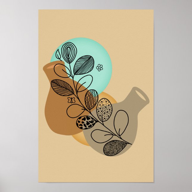 BOHEMIAN ABSTRAKT MINIMALIST MED BLACK LÖV POSTER (Framsidan)