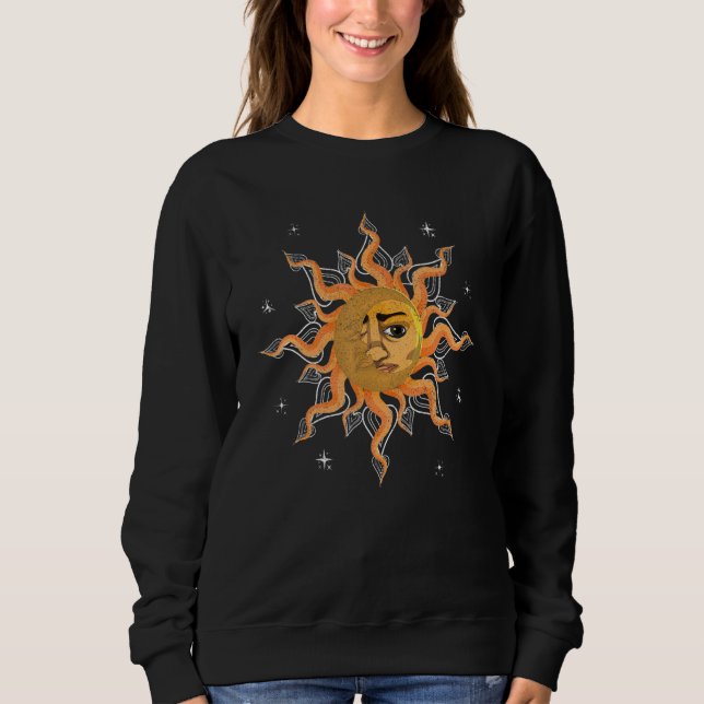 Bohemian Aesthetic Astronomy Boho Sun Moon Astrolo T Shirt (Framsida)