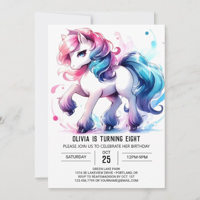 Bohemian Anpassningsbar Horse Birthday Inbjudningar (Framsida)