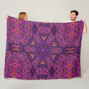 Bohemian Apple Blommar Lila Dream Mysigt Fleecefilt