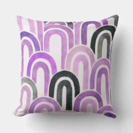 Bohemian arch fish scale painted pattern kudde