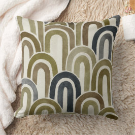 Bohemian arch fish scale painted pattern kudde