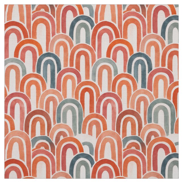 Bohemian arch fish scale painted pattern tyg (Provkarta)