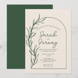 Bohemian Arched Evergreen Bröllop | Inbjudan