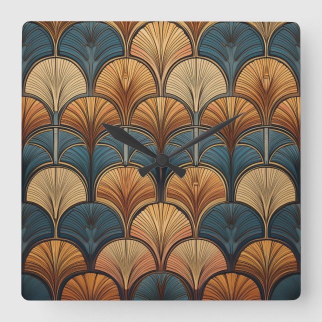 Bohemian art clock fyrkantig klocka (Framsida)