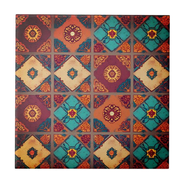 Bohemian Autumn Ceramic Tile Kakelplatta (Framsidan)