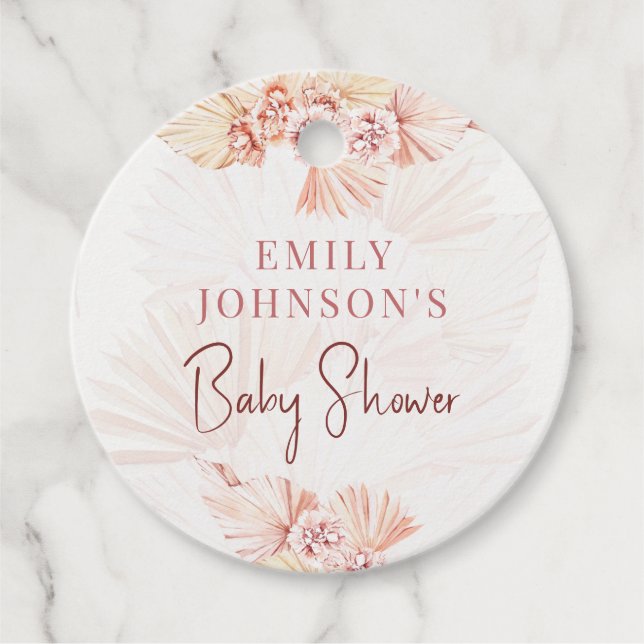 Bohemian Baby Shower Pampas Grass Neutralt Sprinkl Gåvor Etiketter (Framsida)