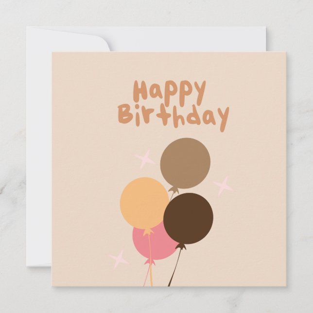 Bohemian Balloons Grattis på födelsedagen Card (Framsida)
