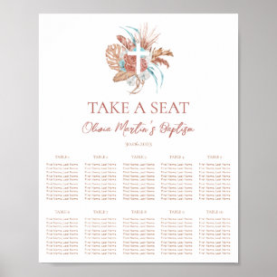 Bohemian Baptism Boho Christening Seatdiagram Poster