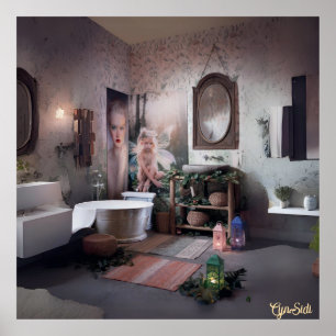 "Bohemian Bath Bliss - Fairy and Feminine Elegance Poster