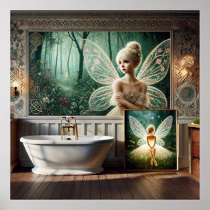 "Bohemian Bath Bliss - Fairy and Feminine Elegance Poster