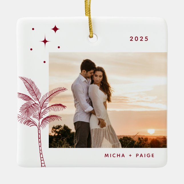 Bohemian Beach Handflatan Träd Photo Ceramic Ornam Julgransprydnad Keramik (Framsida)