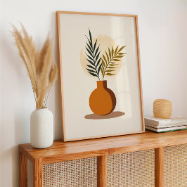 Bohemian Beige Plant och Vas Botanique Poster