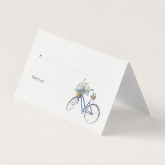 Bohemian Bicycle Watercolor Bröllop Kort