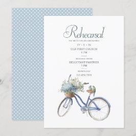 Bohemian Bicycle Watercolor Bröllop Rehearsal Inbjudningar