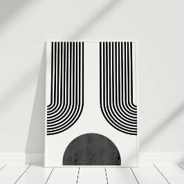 Bohemian Black and White Abstrakt Wall Art Poster