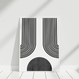 Bohemian Black and White Abstrakt Wall Art Poster