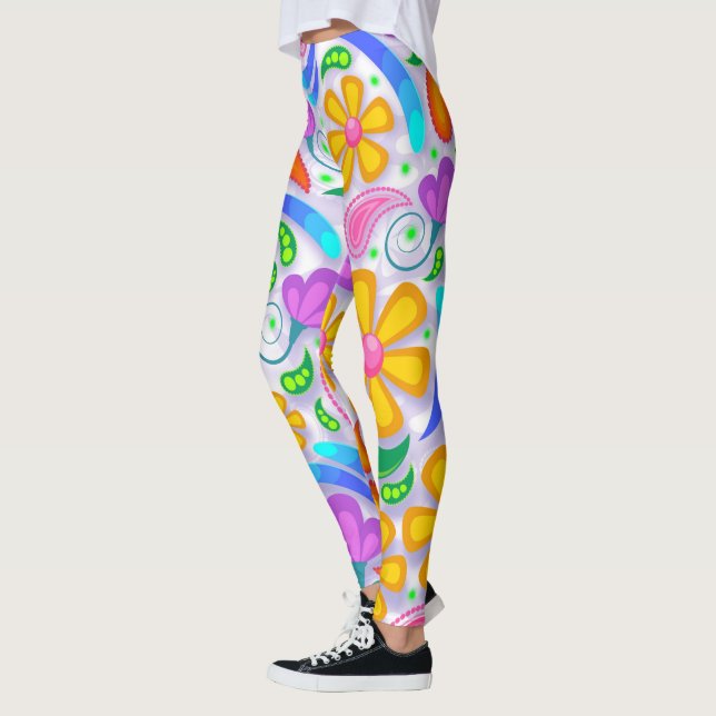 BOHEMIAN BLOMMIGT BOHO YOGA BYXOR LEGGINGS (Vänster)