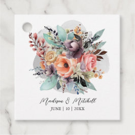 Bohemian Blommigt Bouquet Watercolor Gåvor Etiketter