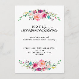 Bohemian Blommigt Bröllop Hotel Card Tilläggskort