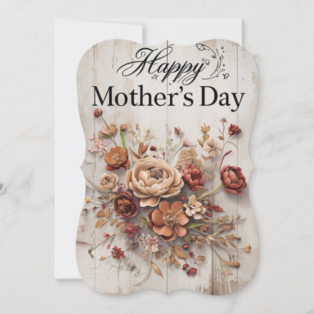 Bohemian Blommigt Mors dag Card (Framsida)