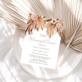 Bohemian Blommigt Terracotta Boho Rehearsal Dinner Inbjudningar