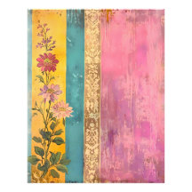 Bohemian Bloom - Wildblommor på Stripe Canvas