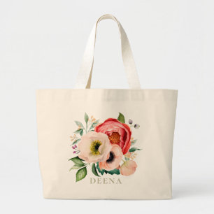 Bohemian Blooms Bouquet Personlig Jumbo Tygkasse