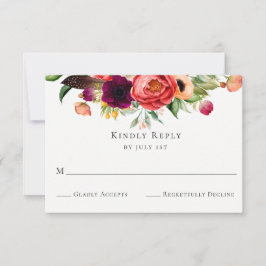 Bohemian Blooms Bröllop OSA Card Kort
