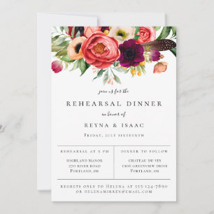 Bohemian Blooms Rehearsal Dinner Meddelande