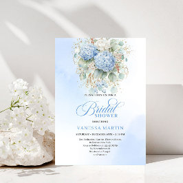 Bohemian Blue Floral Bridal Shower Invitation Inbjudningar