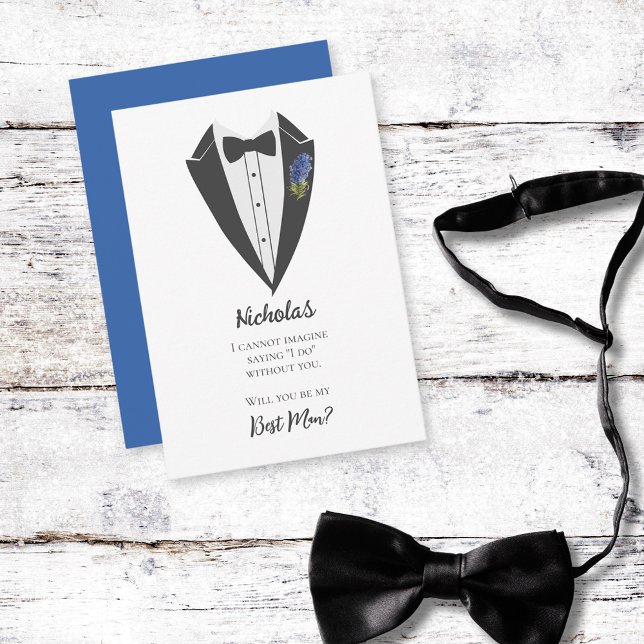 Bohemian Blue-Violet Best Man Frieri Inbjudningar (Skapare uppladdad)