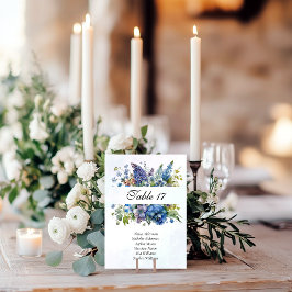 Bohemian Blue-Violet Blommigt Bröllop Bordsnummer