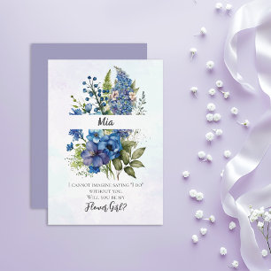 Bohemian Blue-Violet Flower Girl Frieri Inbjudningar