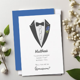 Bohemian Blue-Violet Groomsman Frieri Inbjudningar