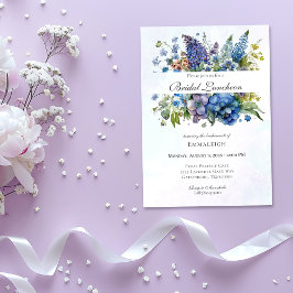 Bohemian Blue-Violet Watercolor Möhippa Luncheon Inbjudningar