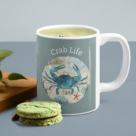 Bohemian Blues Crab Life Collection Kaffemugg