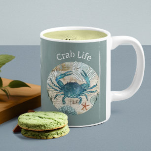 Bohemian Blues Crab Life Collection Kaffemugg