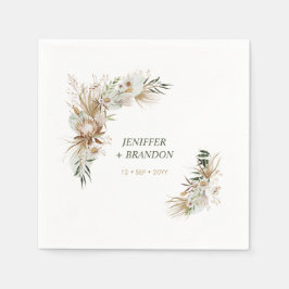 Bohemian Boho Bröllop Decor Napkins Pappersservett