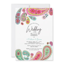 Bohemian Boho Chic rosa indisk Paisley Bröllop