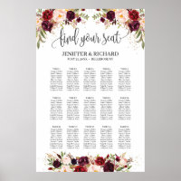 Bohemian boho marsala rosa blommigt Sittdiagram