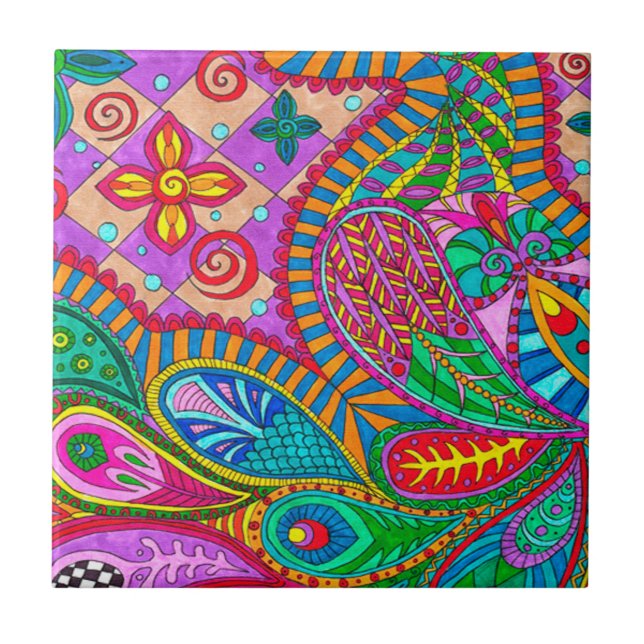 Bohemian Boho MOD Mönster Kakelplatta (Framsidan)