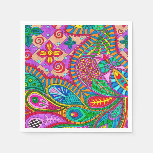 Bohemian Boho MOD Mönster Pappersservett (Framsidan)